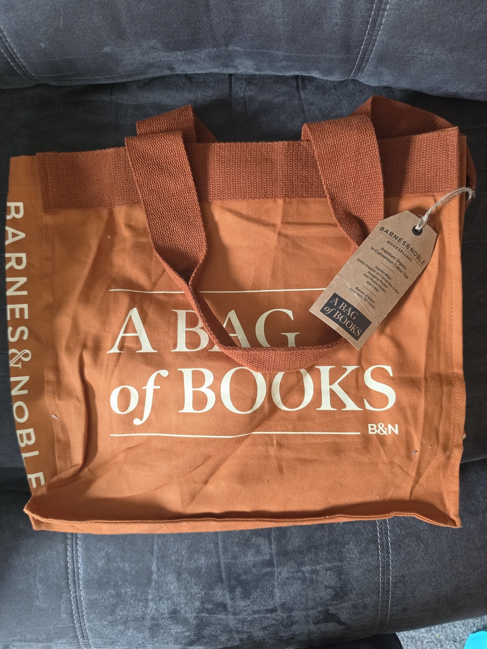 Barnes & Noble Orange Canvas 'A Bag of Books' Tote